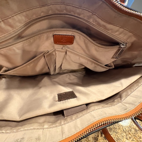 Bostanten Tan Leather Laptop Bag Briefcase Tote - Picture 6 of 13